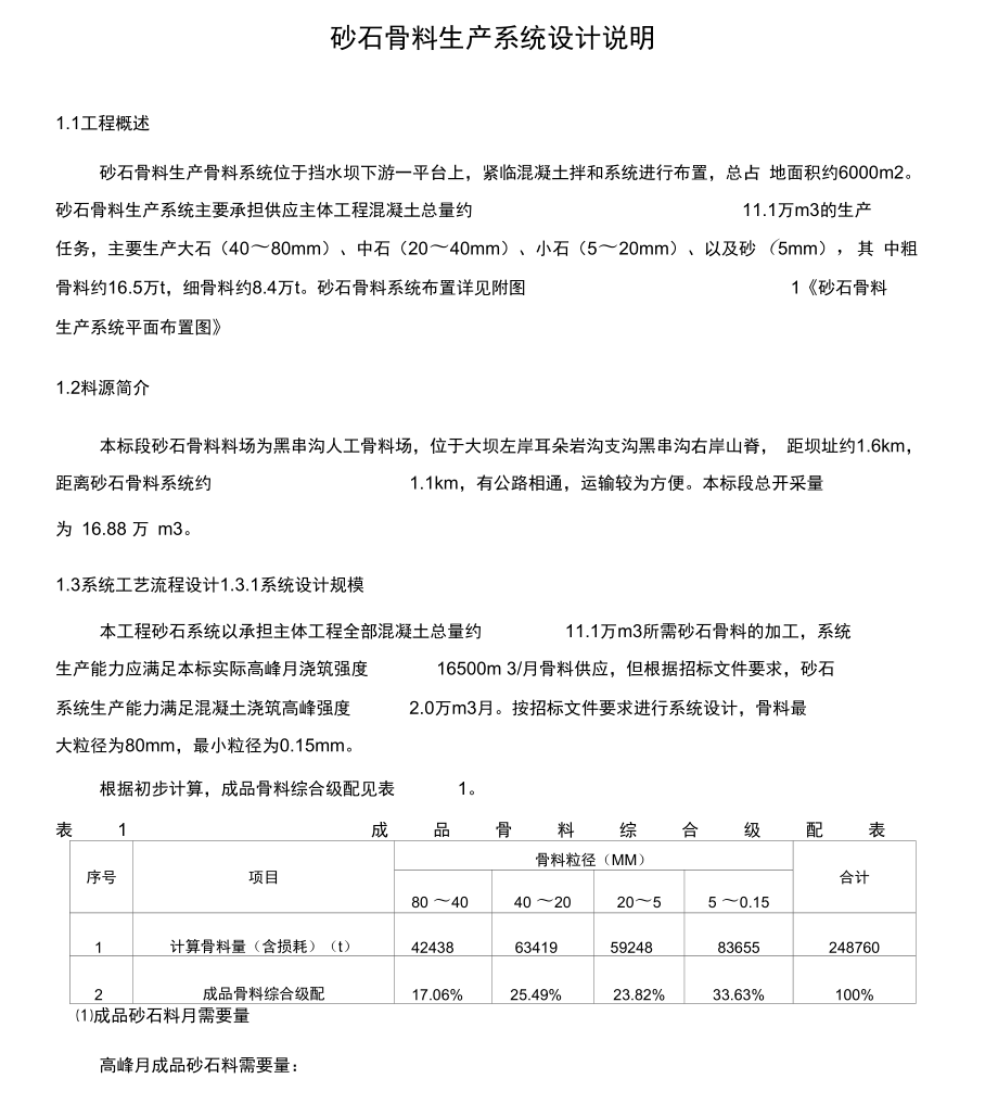 砂石骨料生产系统施工方案_第1页