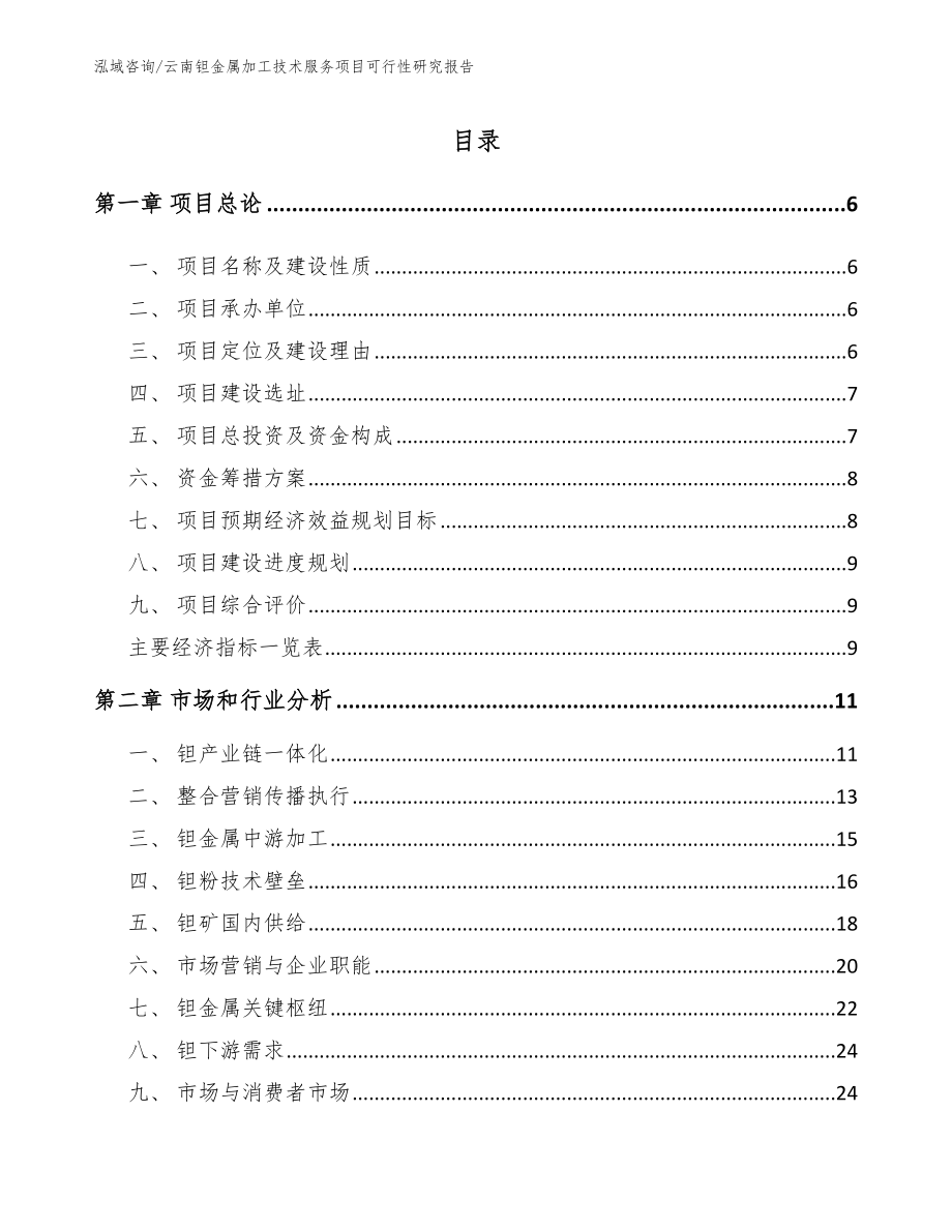 云南钽金属加工技术服务项目可行性研究报告_模板范本_第1页