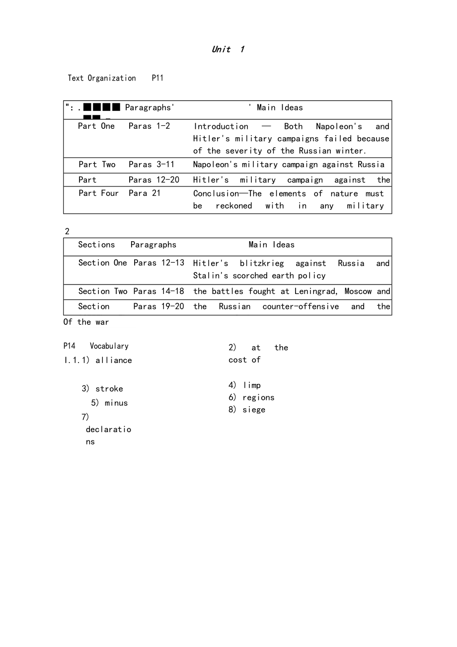 全新版大学英语第二版综合教程4课后答案全_第1页