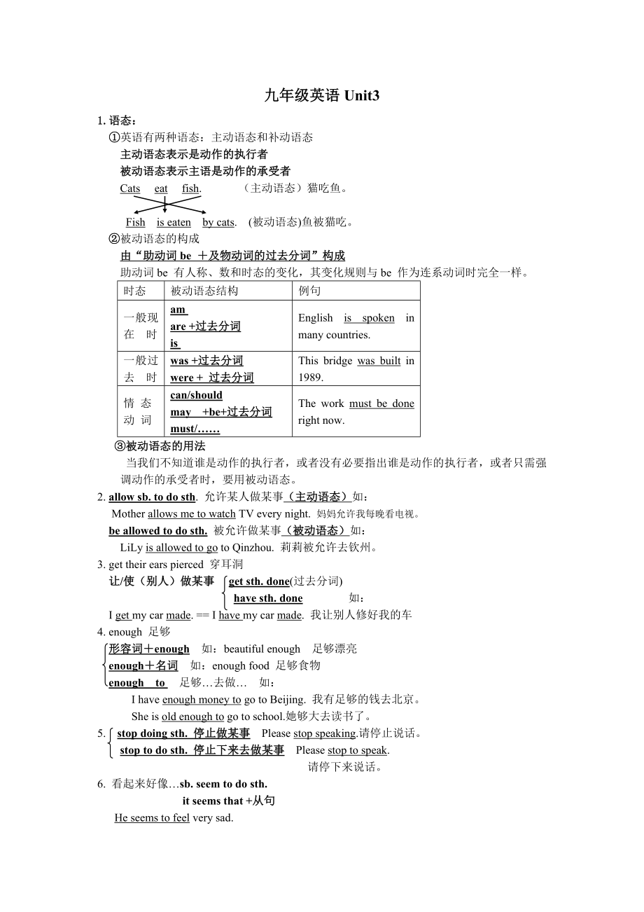 九年级三-四单元知识点_第1页