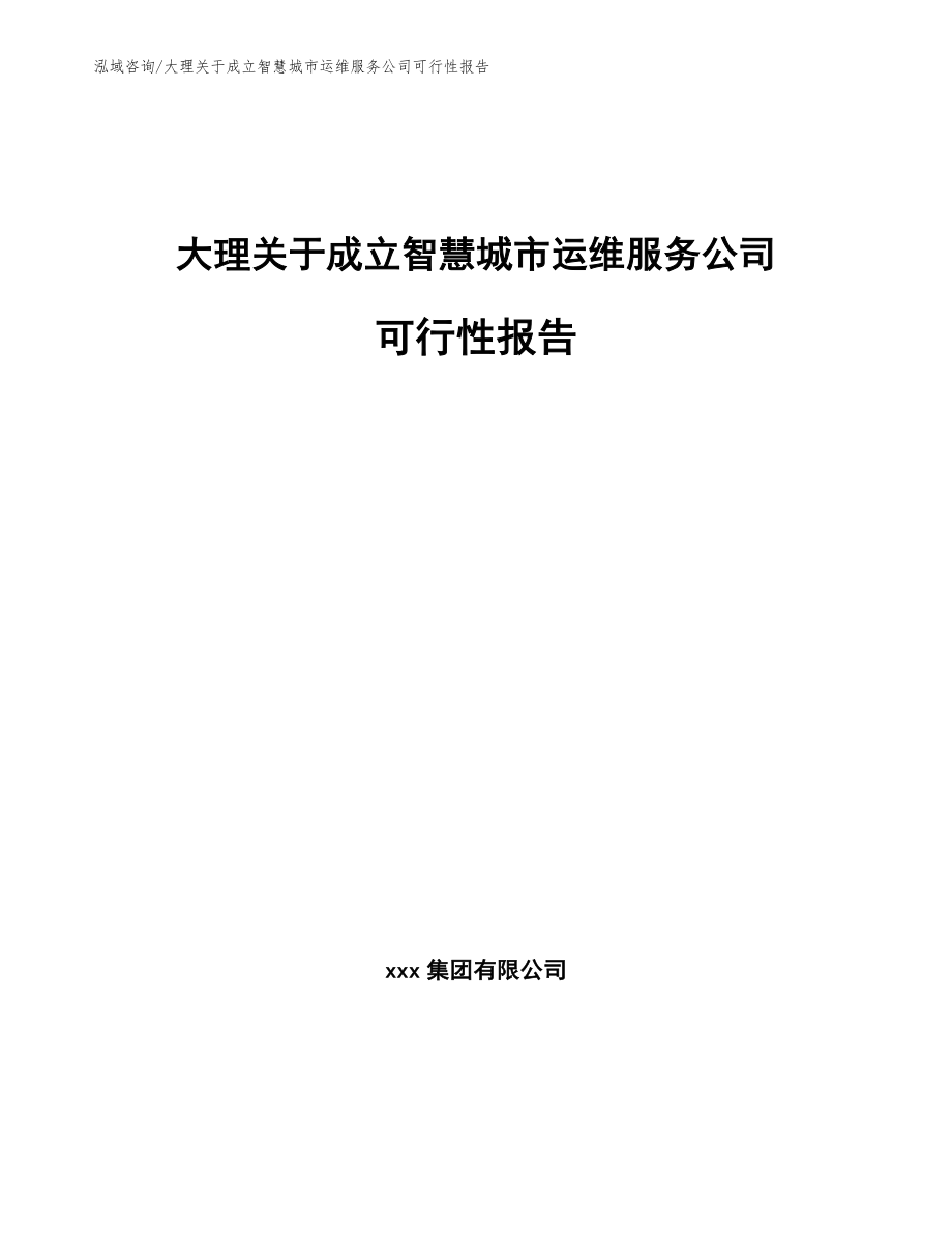 大理关于成立智慧城市运维服务公司可行性报告_第1页