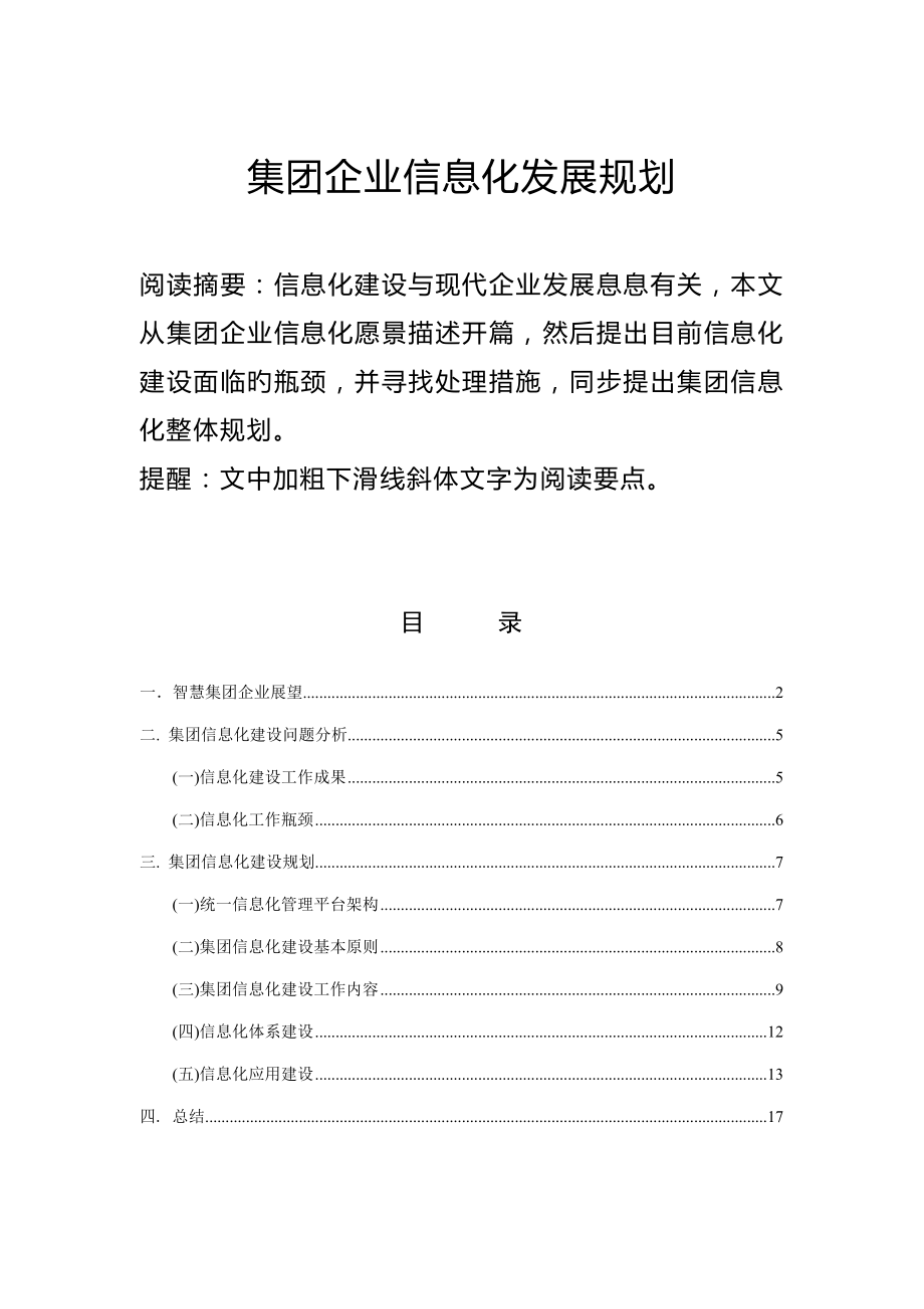 集团企业信息化发展规划_第1页
