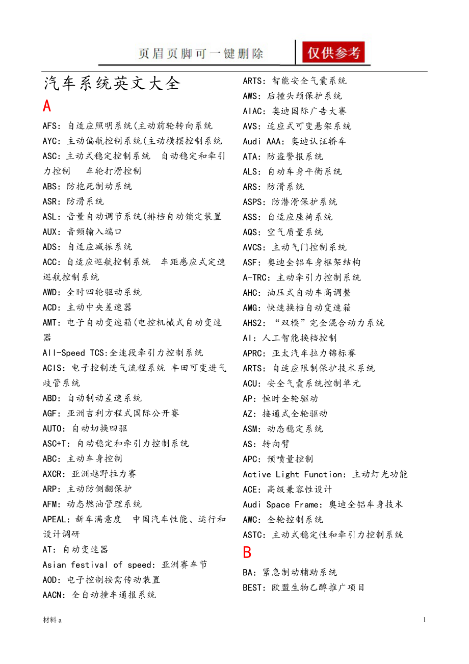 车辆工程汽车系统英文大全【特选材料】_第1页