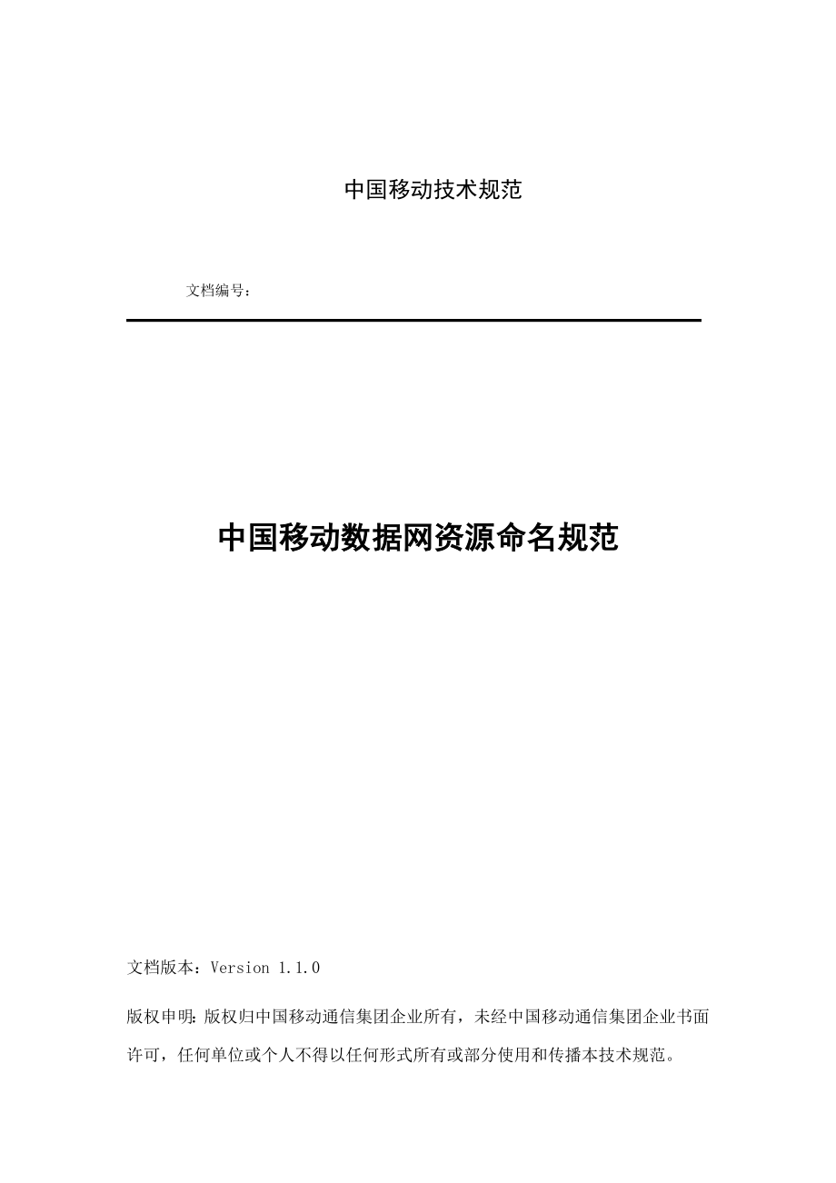 中国移动数据网资源命名规范精讲_第1页