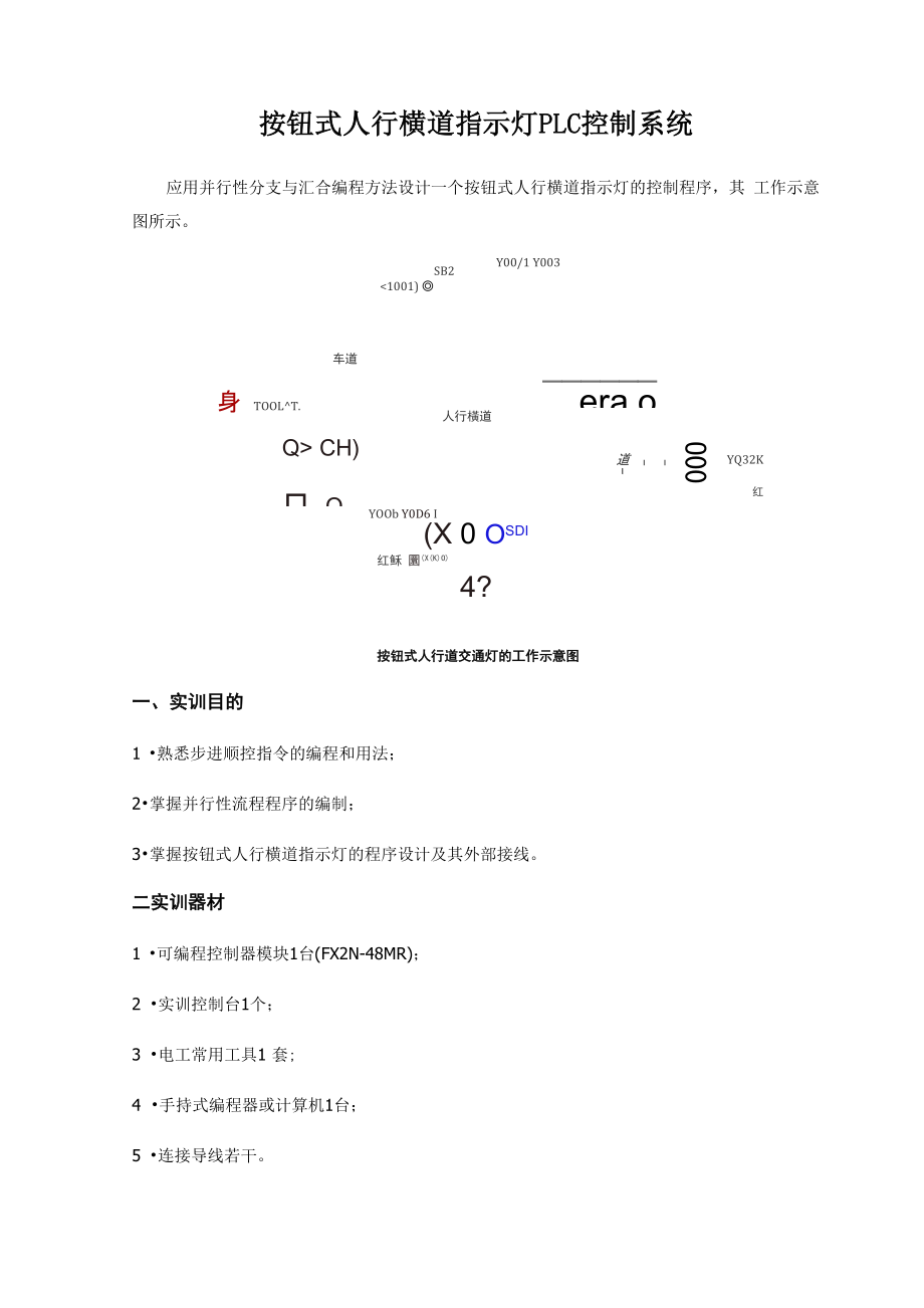 按钮式人行横道交通灯PLC控制系统_第1页