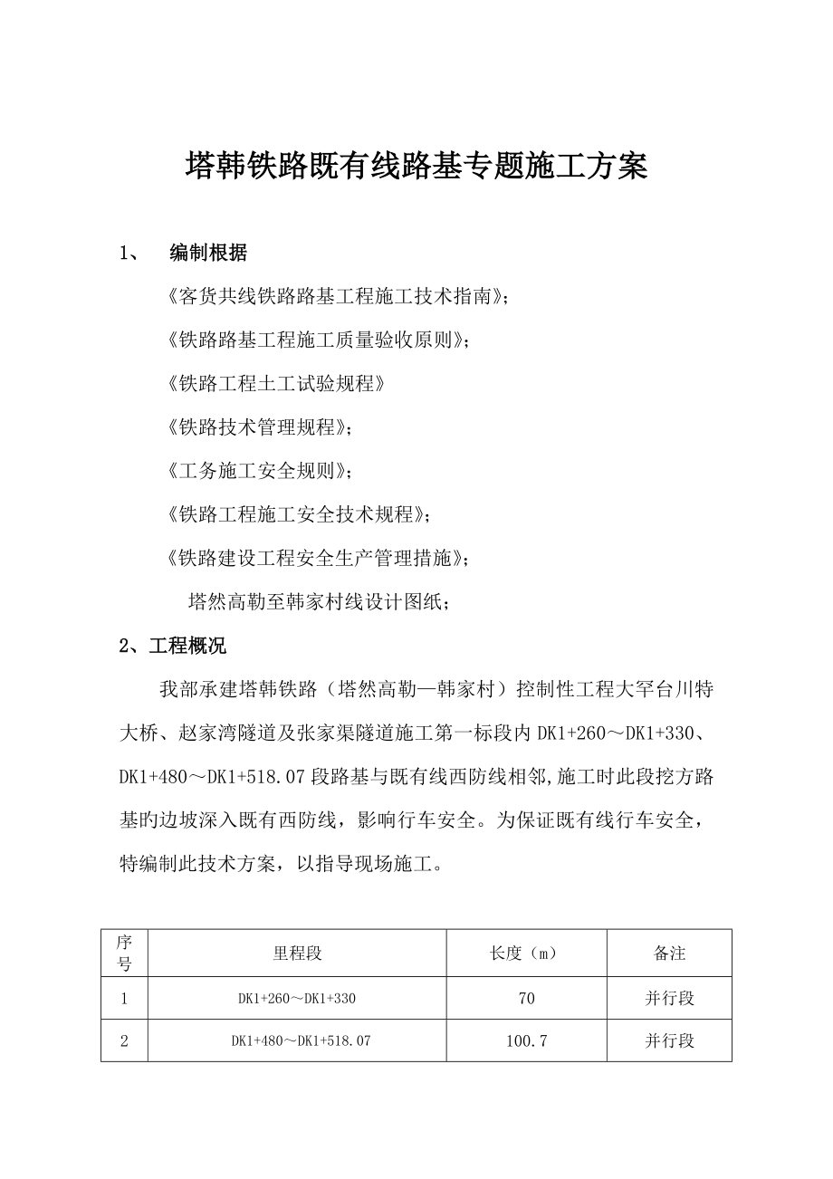 铁路既有线路基专项施工方案_第1页