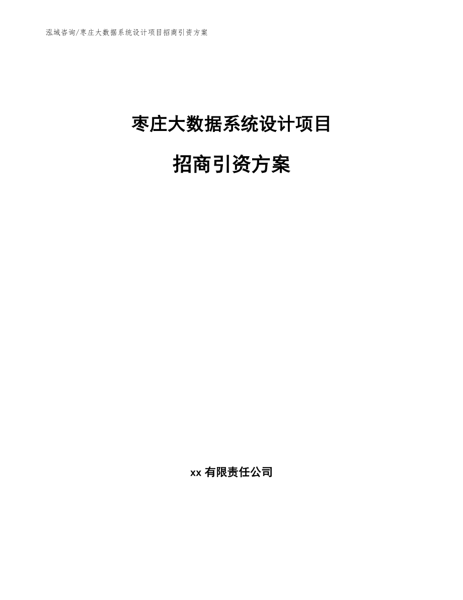 枣庄大数据系统设计项目招商引资方案【范文】_第1页