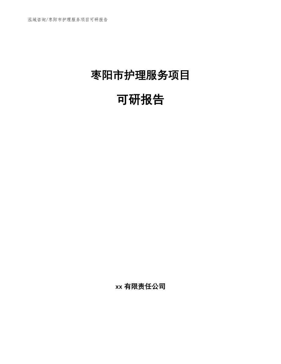 枣阳市护理服务项目可研报告【参考范文】_第1页