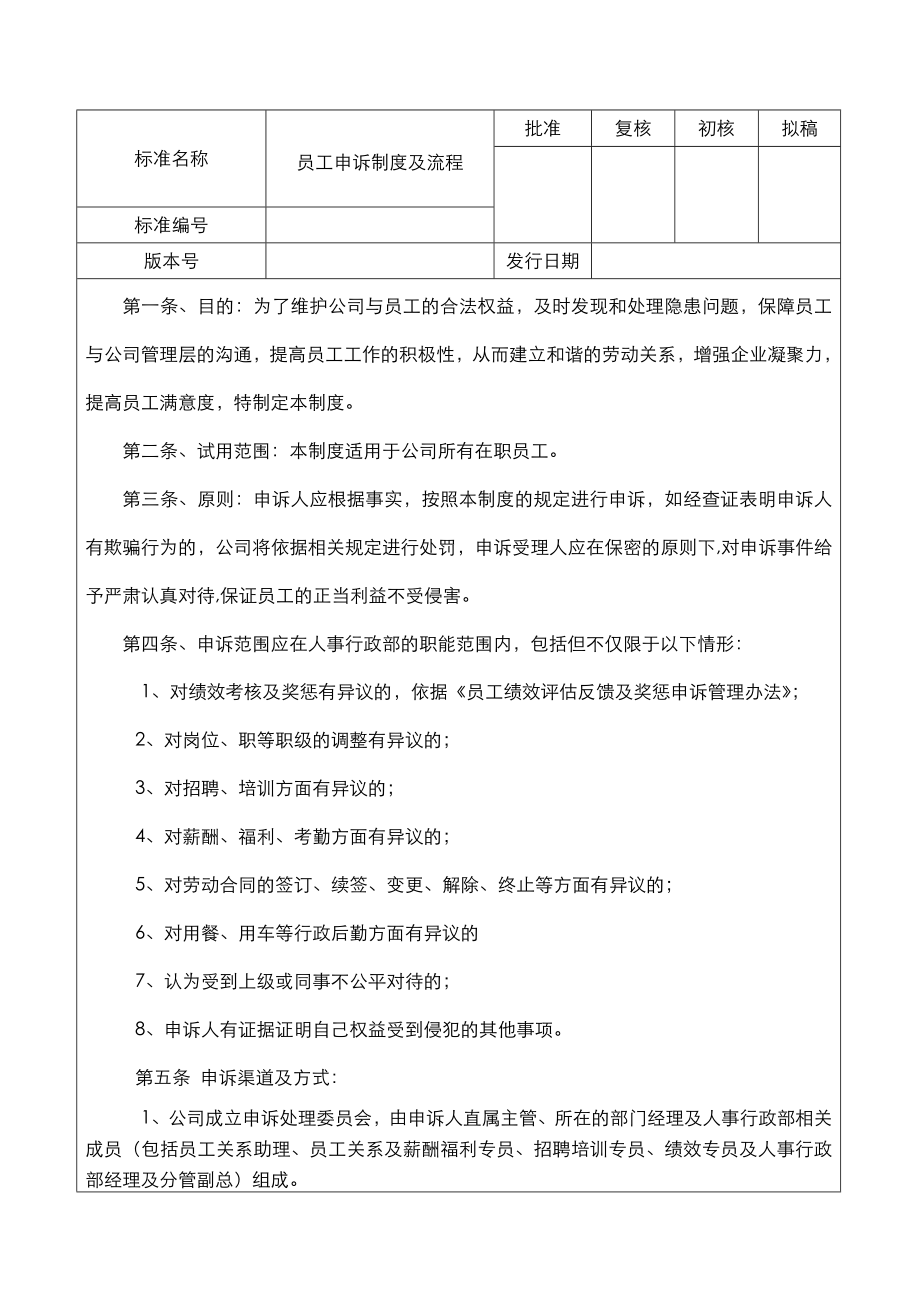 员工申诉制度及流程_第1页