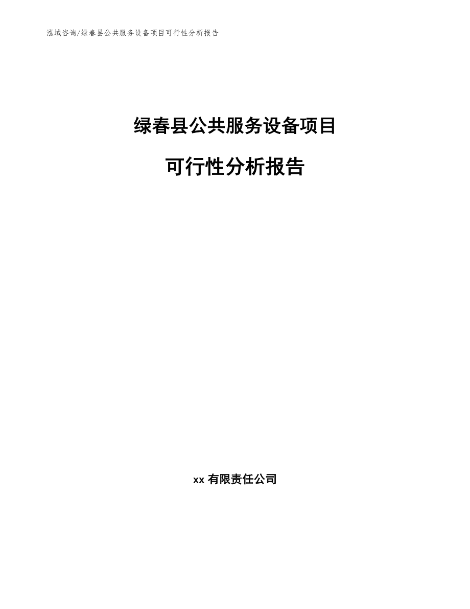 绿春县公共服务设备项目可行性分析报告（参考范文）_第1页