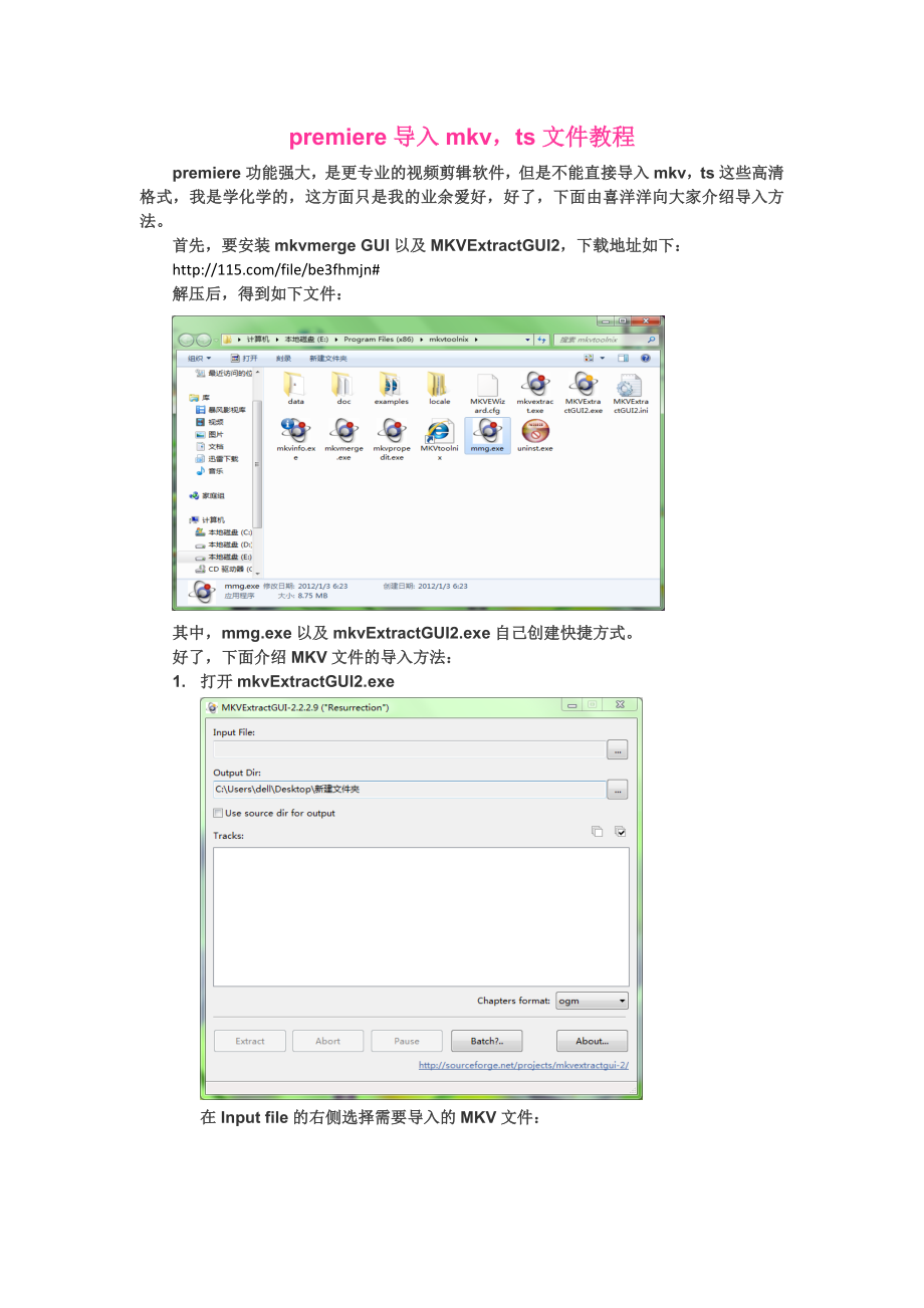 premiere导入mkv、ts教程_第1页