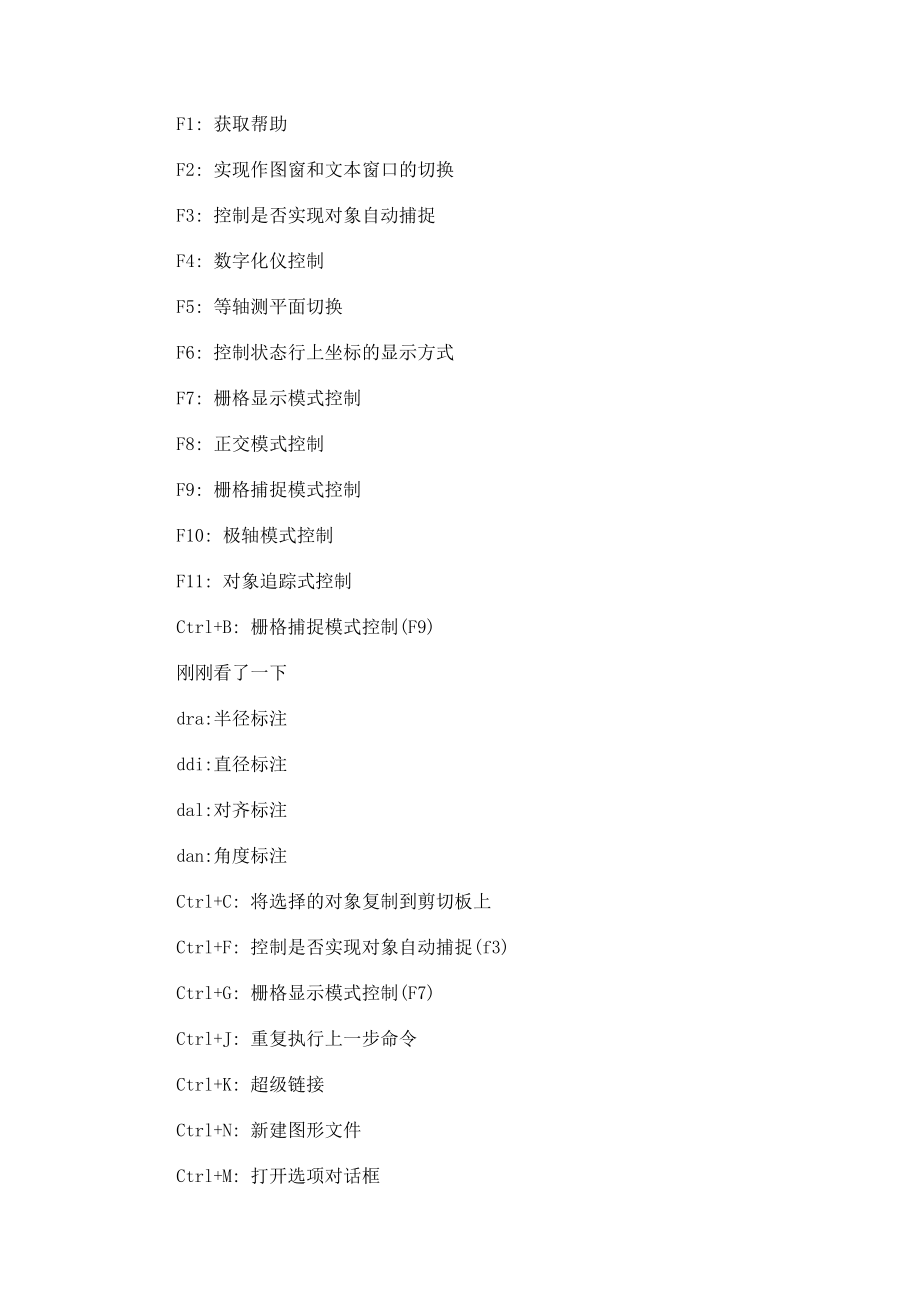CAD及3dmax常用快捷键_第1页