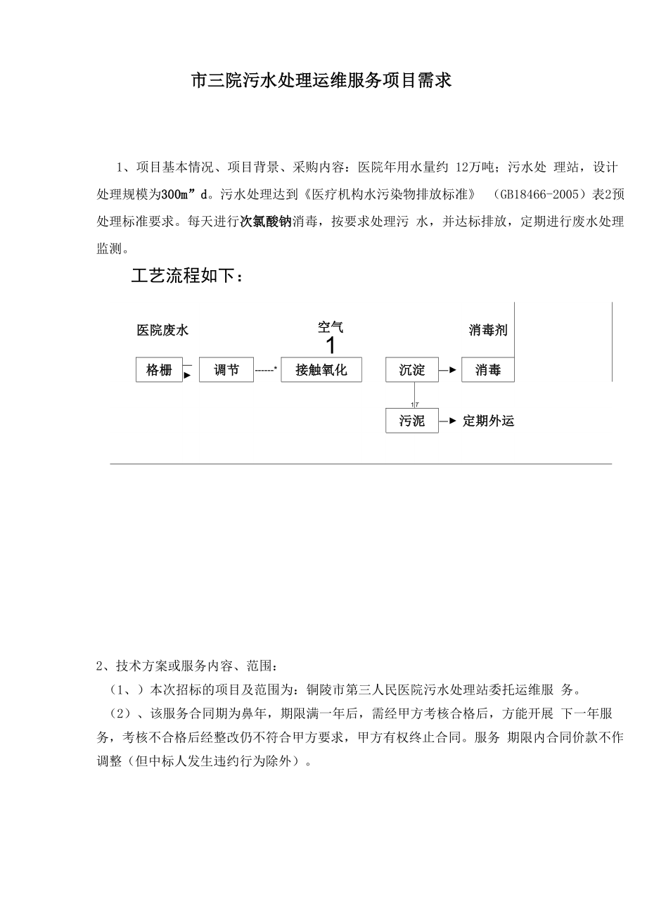 三院污水处理运维服务项目需求_第1页