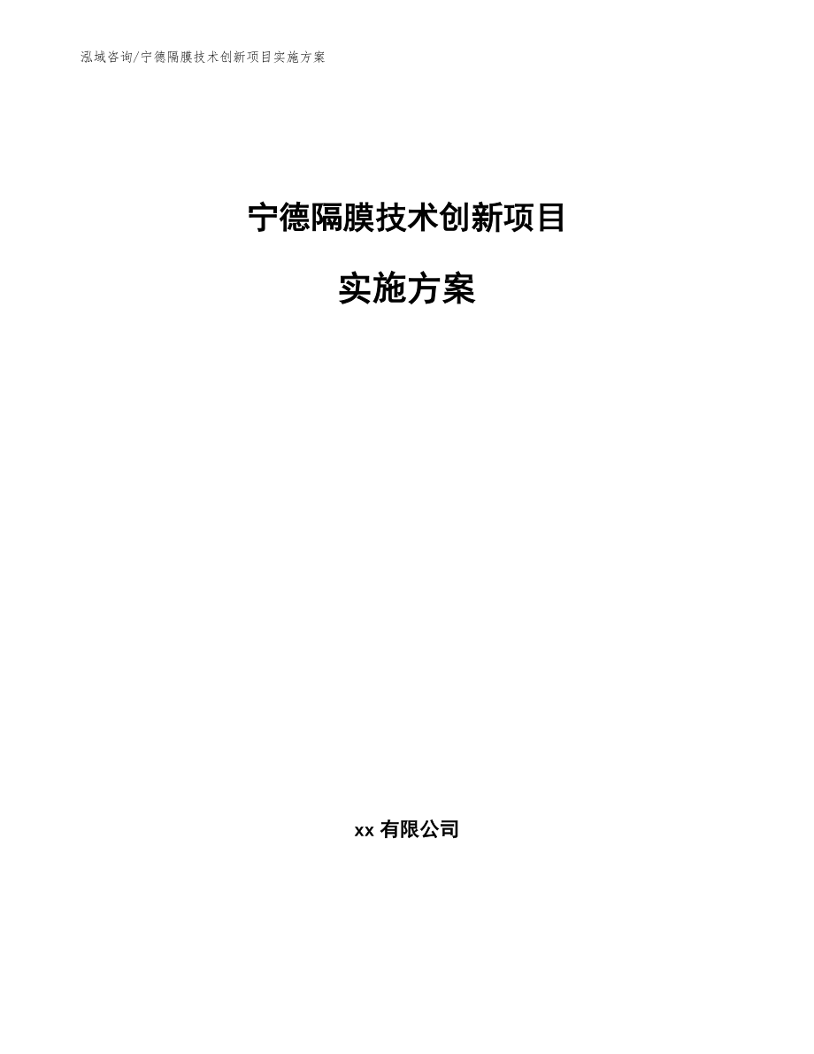 宁德隔膜技术创新项目实施方案（模板参考）_第1页