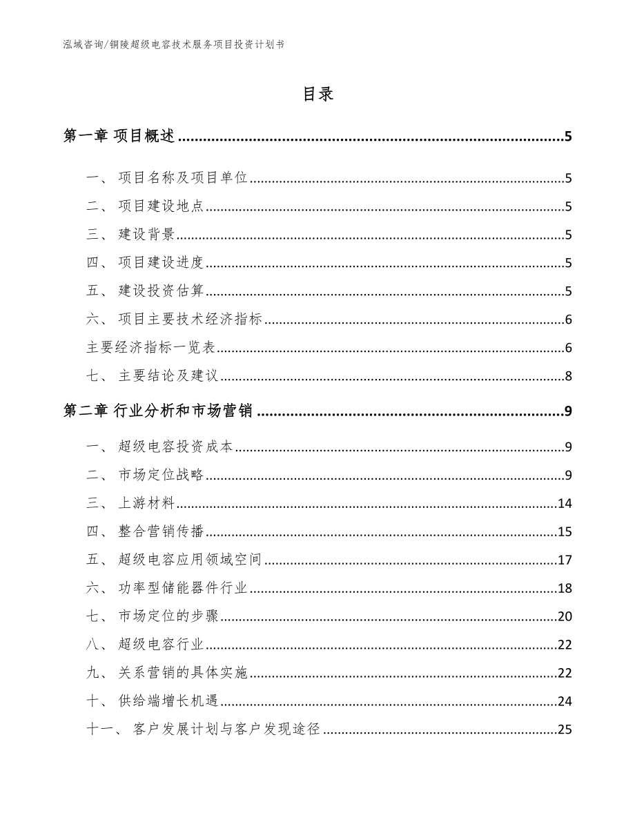 铜陵超级电容技术服务项目投资计划书_第1页