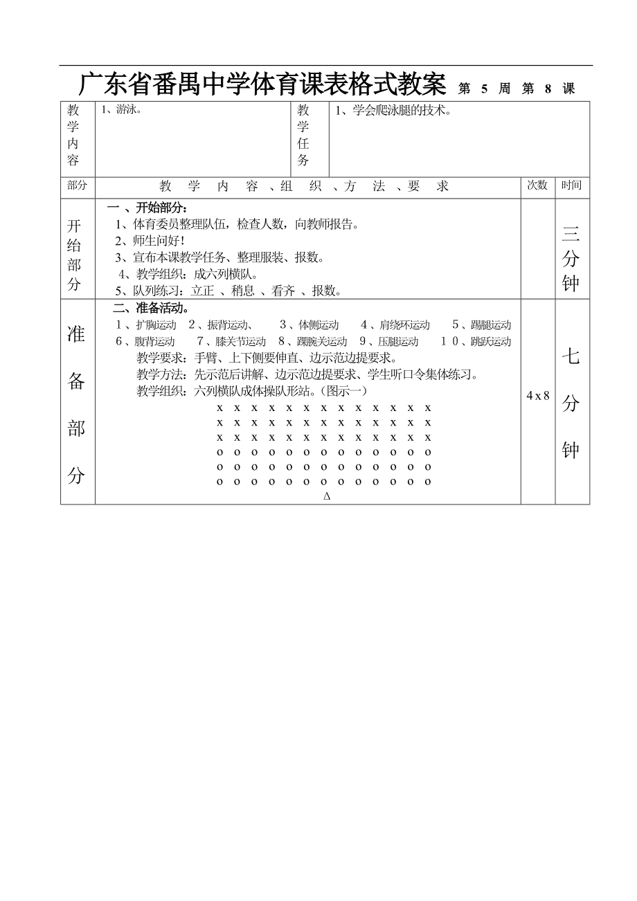 游泳第1—6课表格式教案_第1页