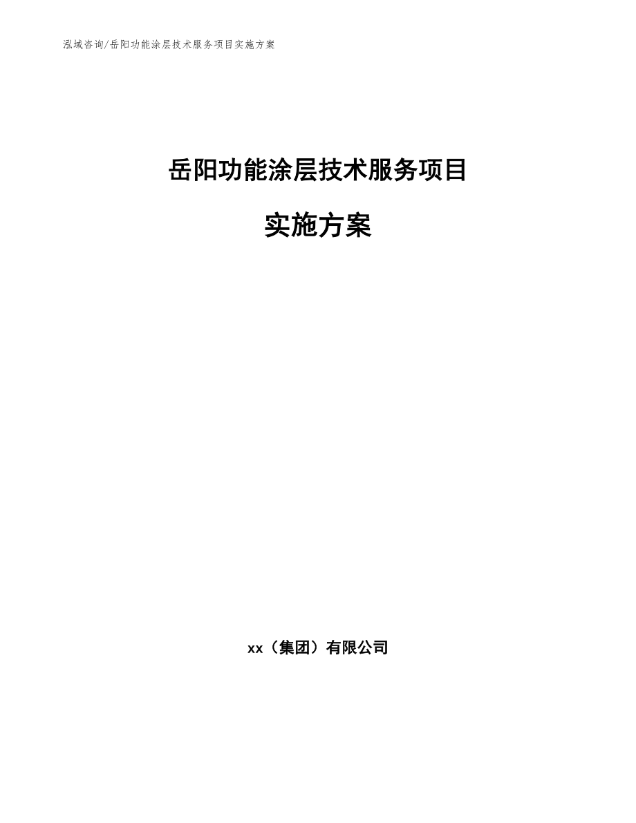 岳阳功能涂层技术服务项目实施方案_范文_第1页