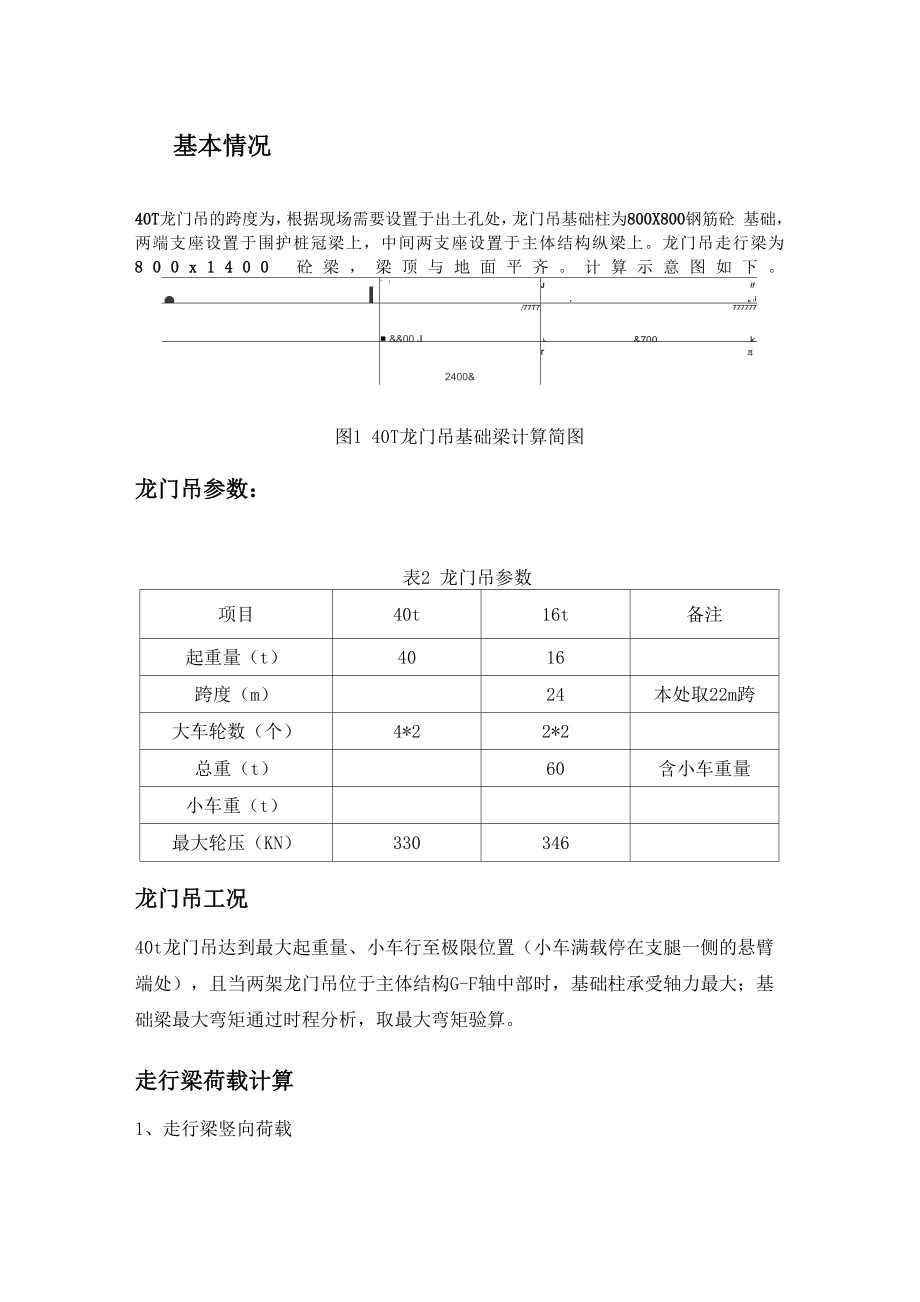 40t龙门吊轨道梁及基础柱计算_第1页