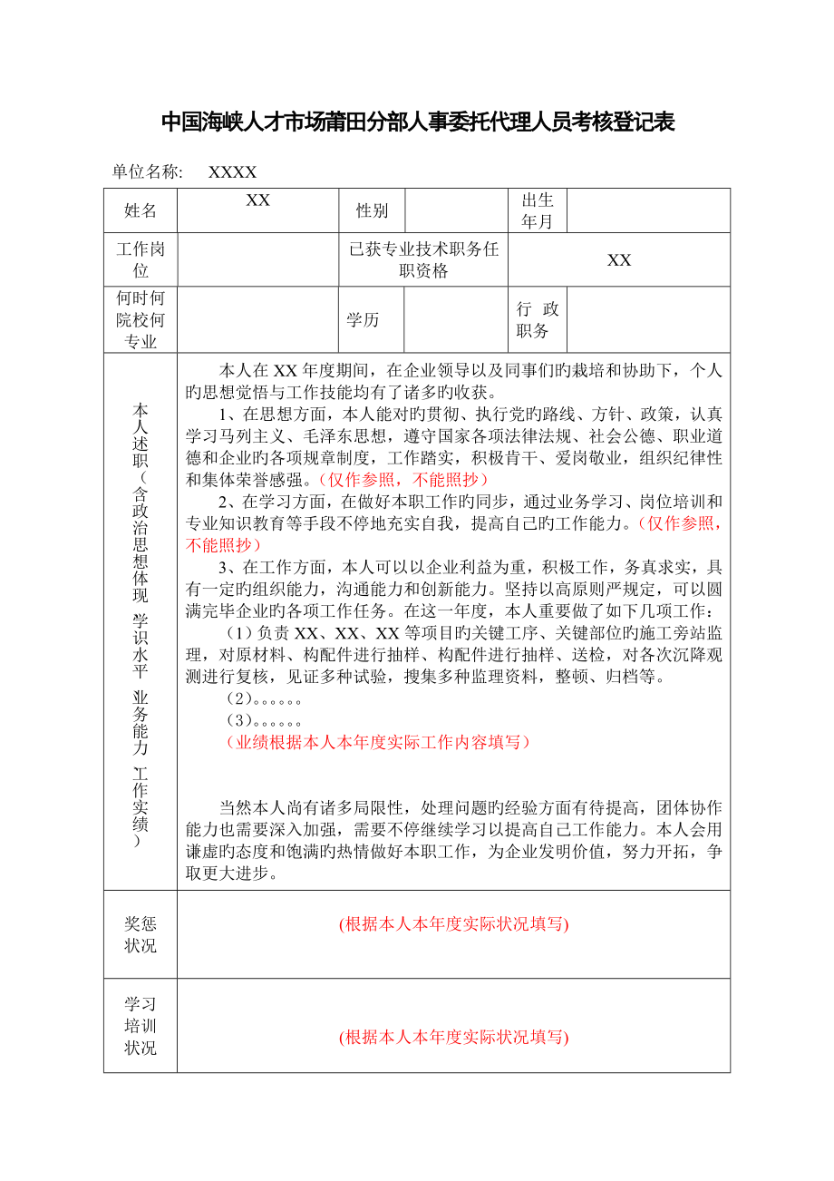 2023年中国海峡人才市场莆田分部人事委托代理人员考核登_第1页