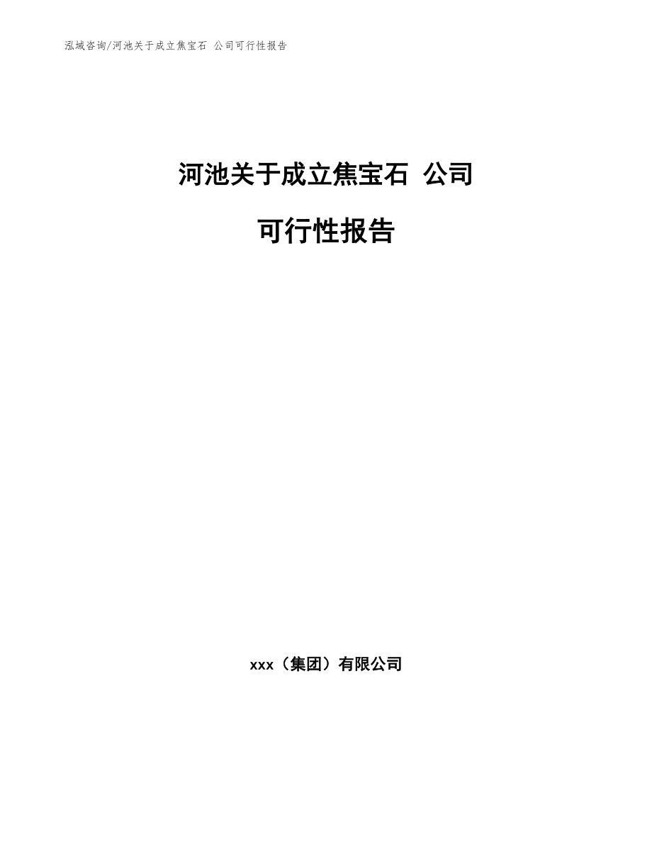 河池关于成立焦宝石 公司可行性报告（模板范文）_第1页