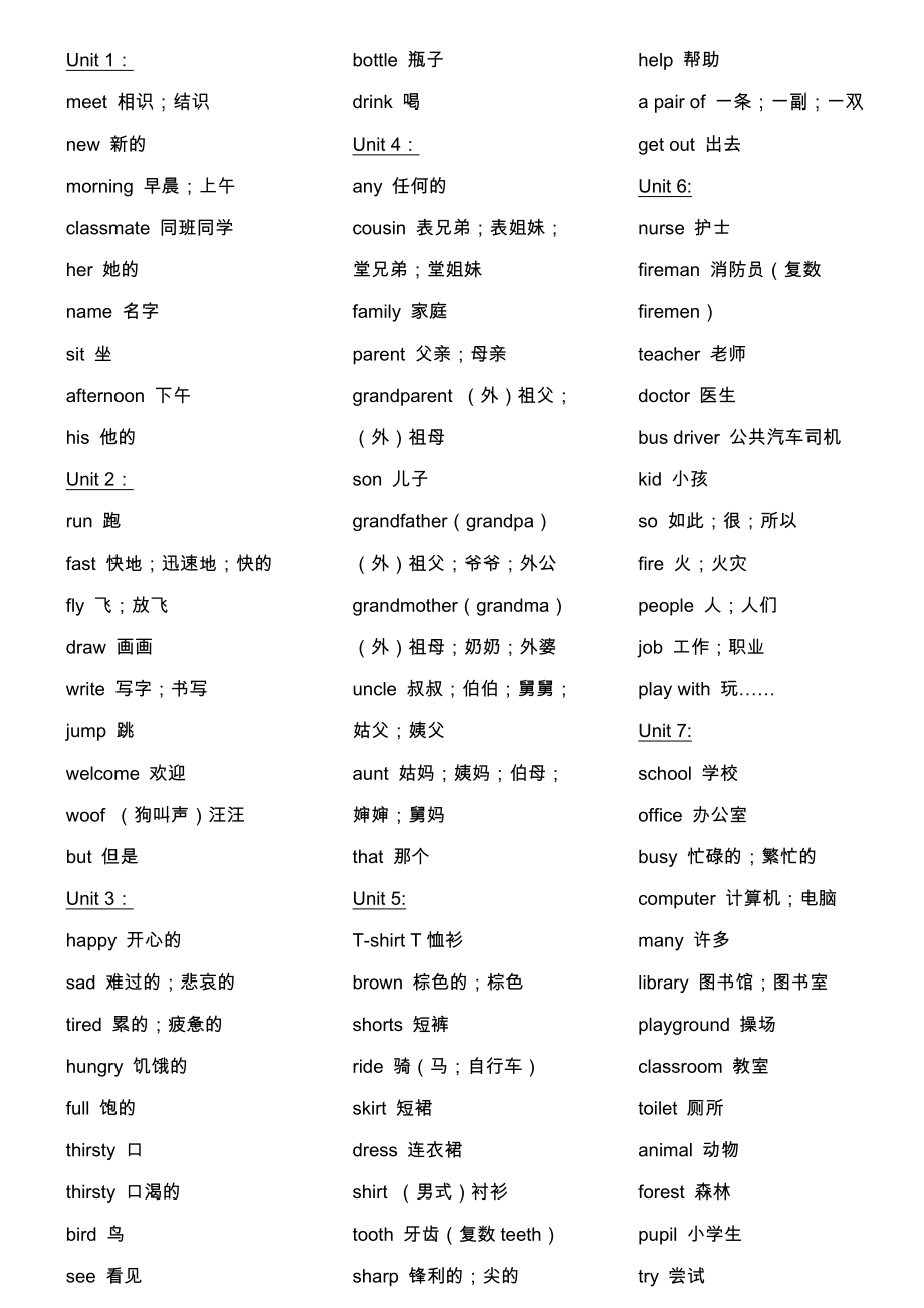 上教牛津四级上册英语单词表_第1页