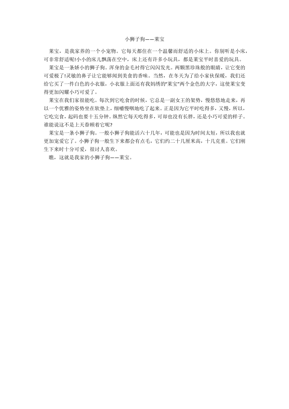 小狮子狗——莱宝_第1页