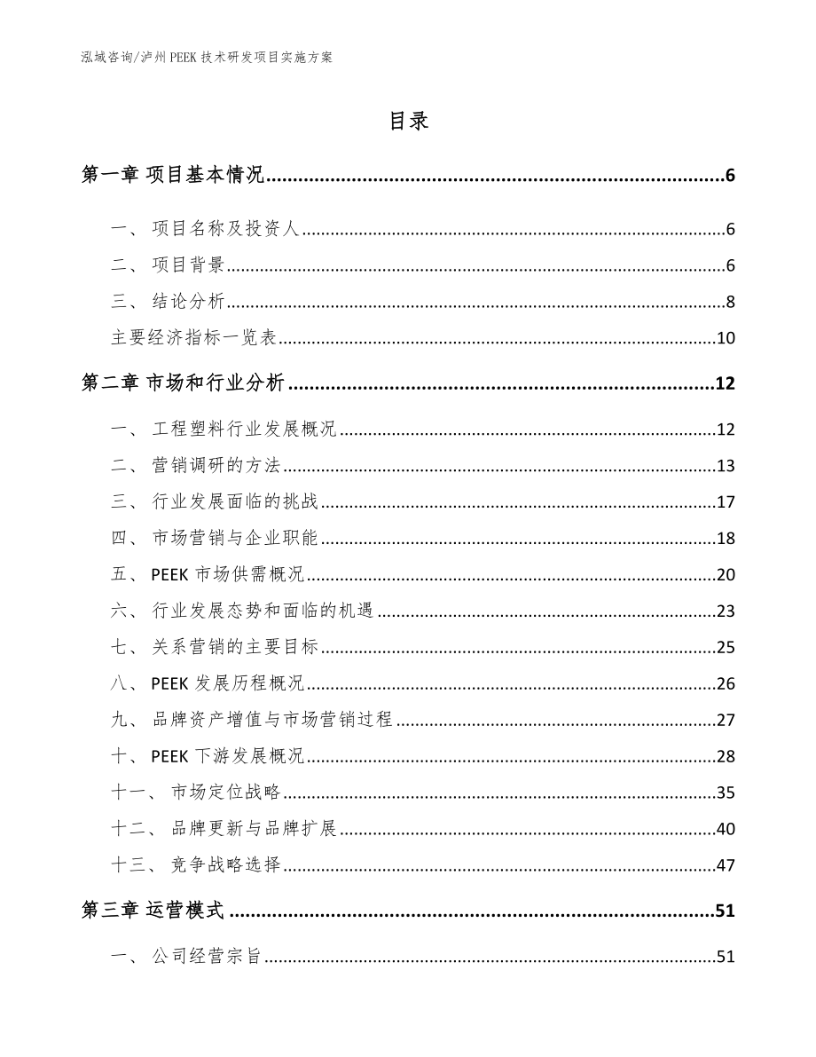 泸州PEEK技术研发项目实施方案【范文】_第1页