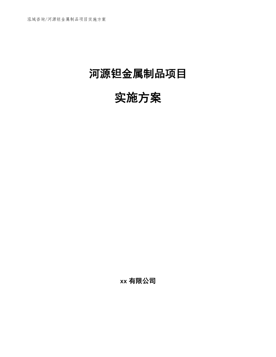 河源钽金属制品项目实施方案模板范本_第1页