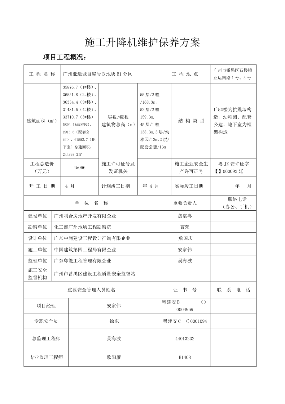 电梯维护保养方案_第1页