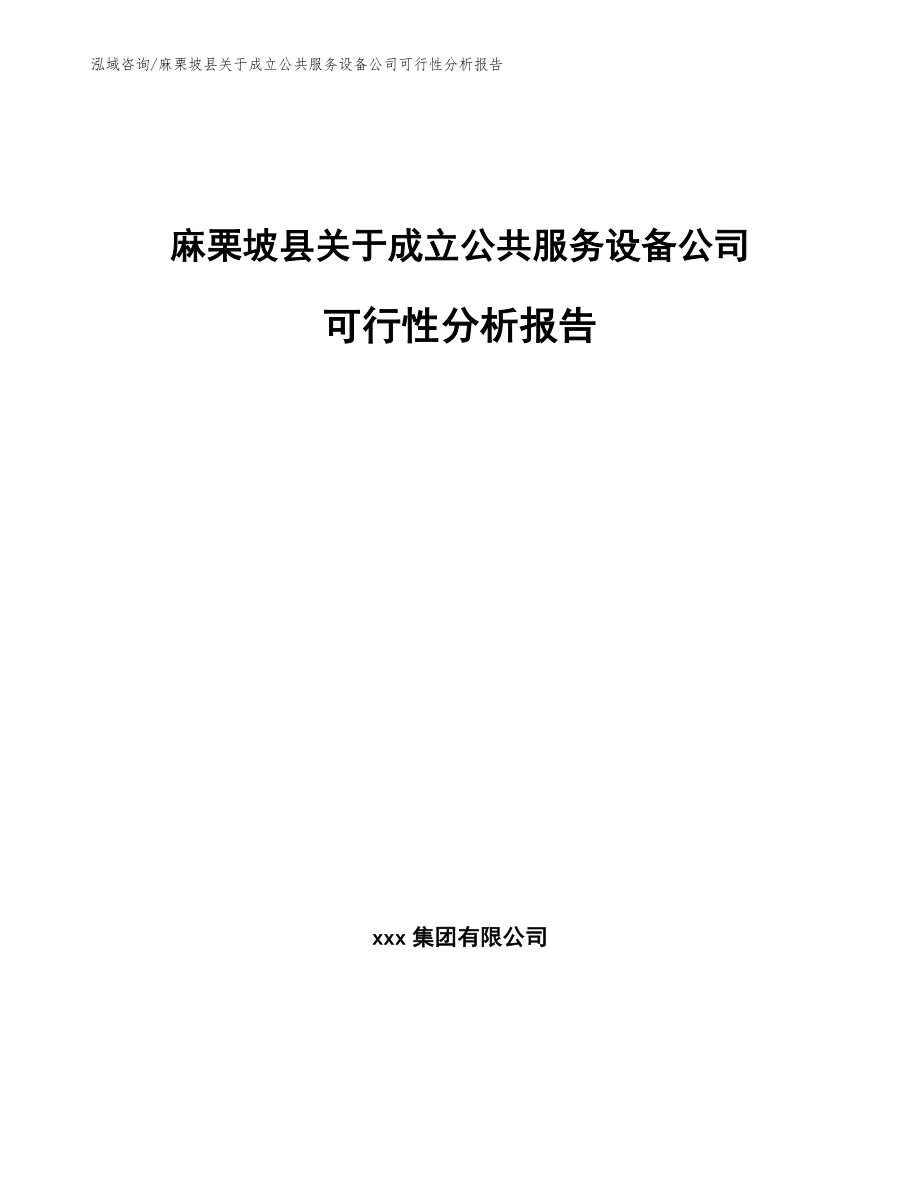 麻栗坡县关于成立公共服务设备公司可行性分析报告_第1页