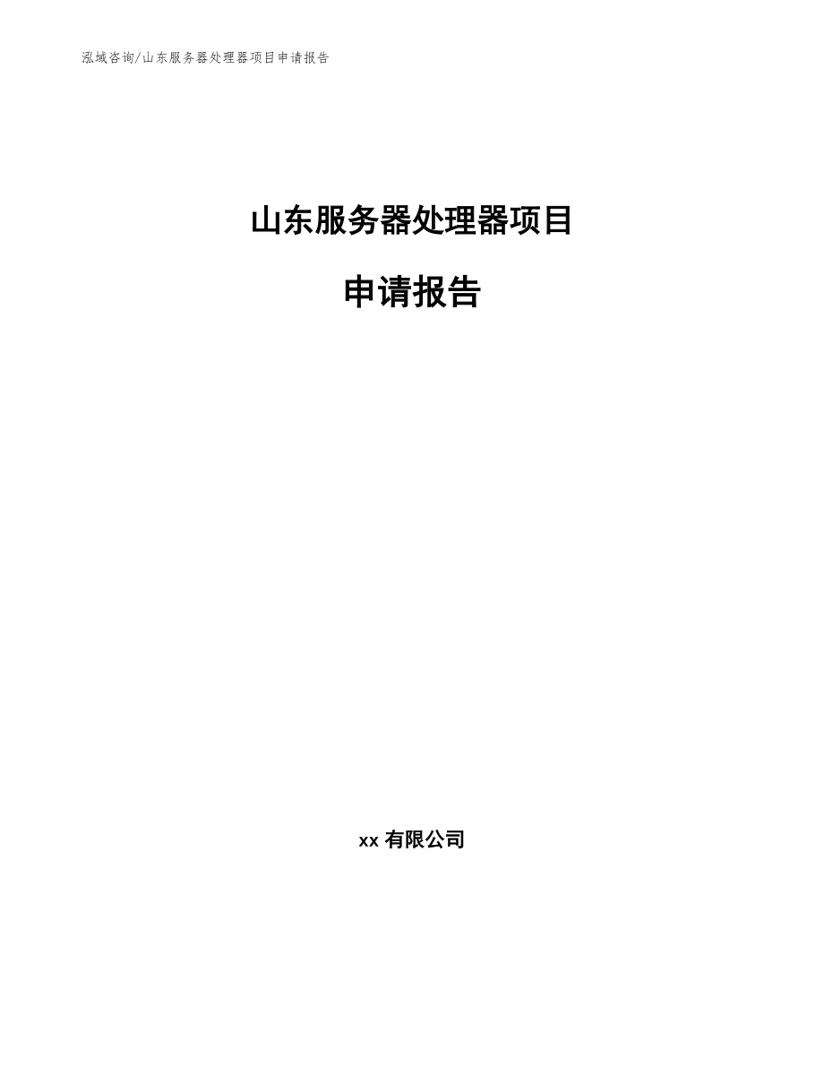 山东服务器处理器项目申请报告_第1页