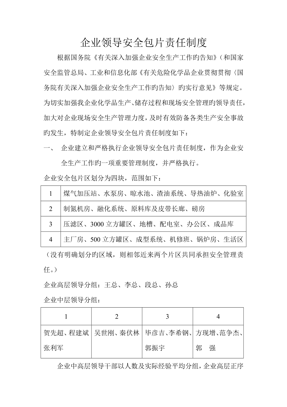 公司领导安全包片责任制度_第1页