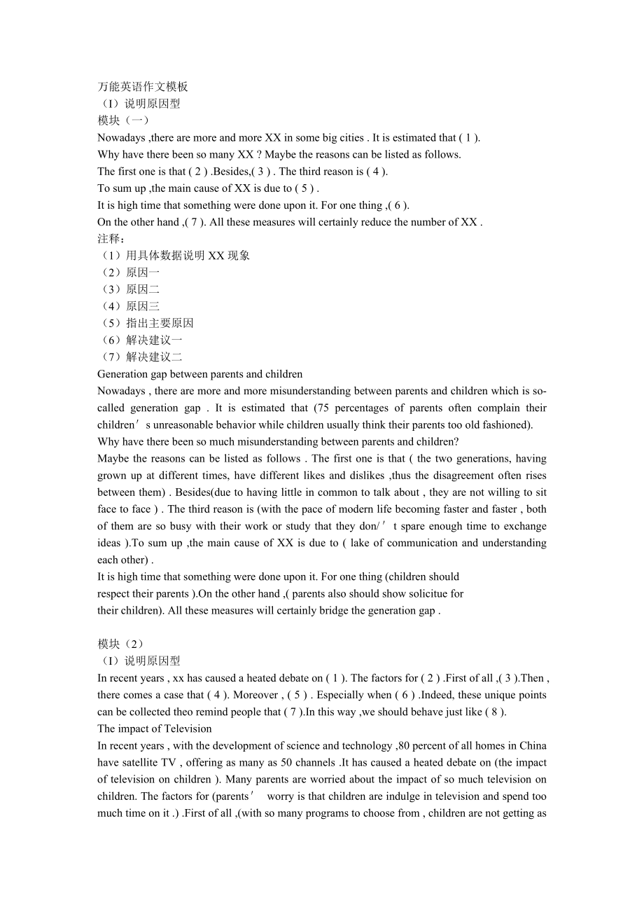 2013年考研英语辅导之模板背诵万能句型_第1页