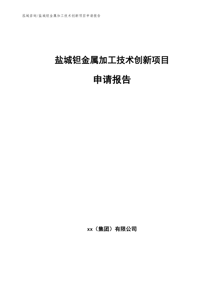 盐城钽金属加工技术创新项目申请报告（范文模板）_第1页