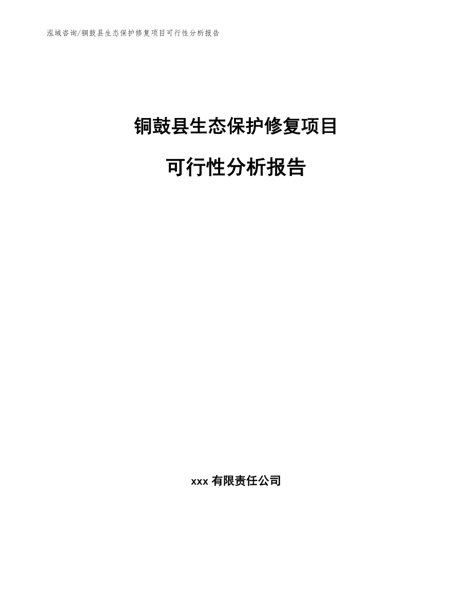 铜鼓县生态保护修复项目可行性分析报告模板参考_第1页