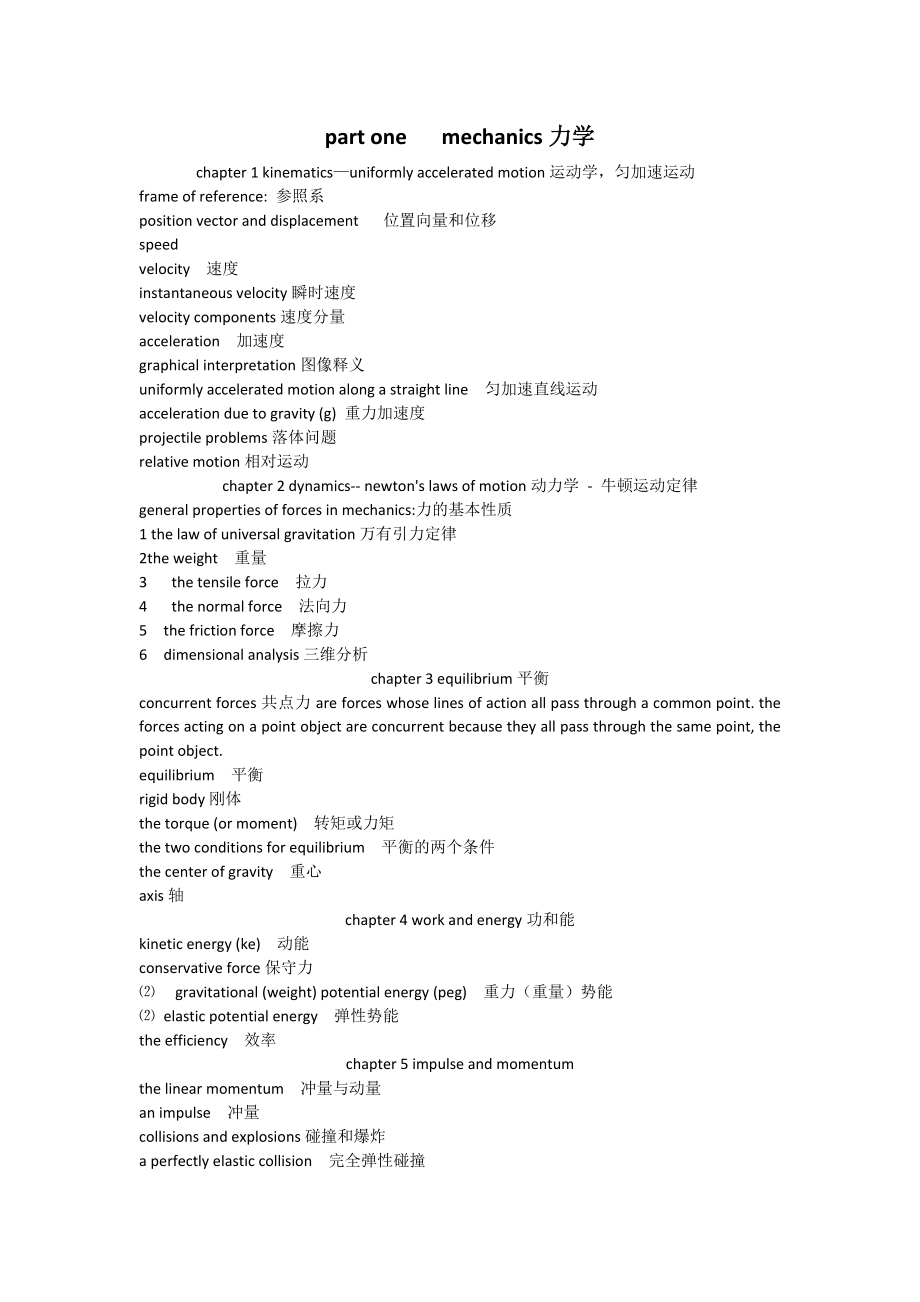 物理专业英语名词解释_第1页
