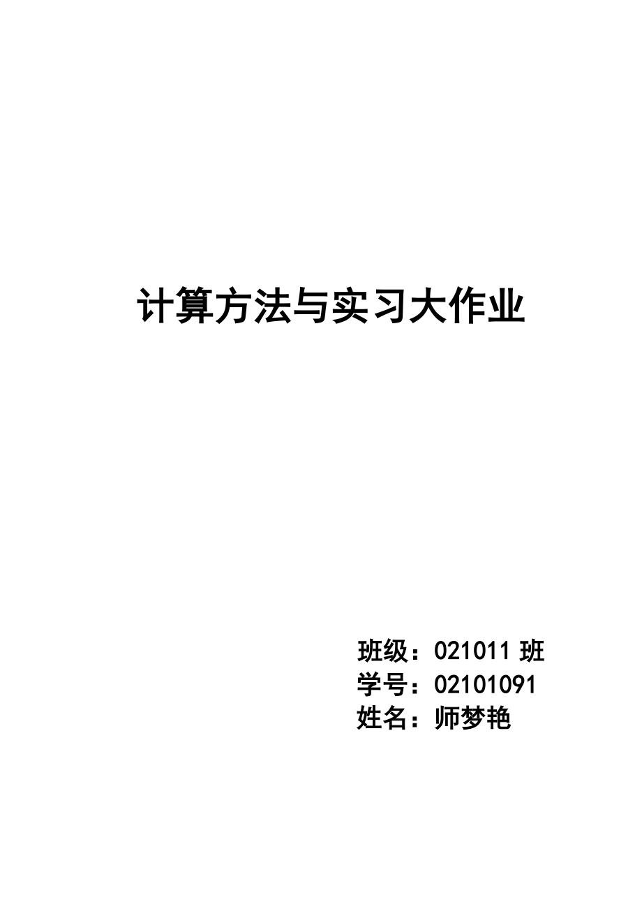 计算方法与实习大作业_第1页