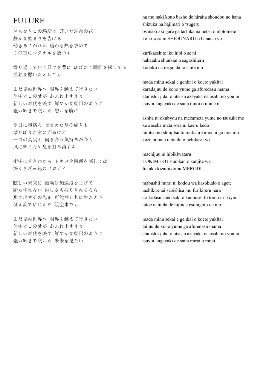 网球王子_歌词_第1页