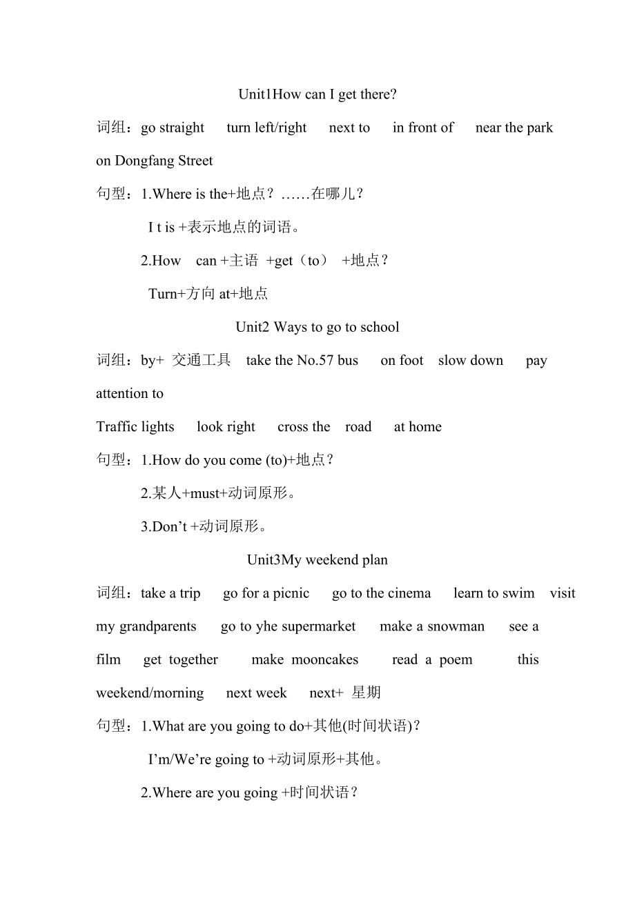 新版六年级英语上册知识点_第1页
