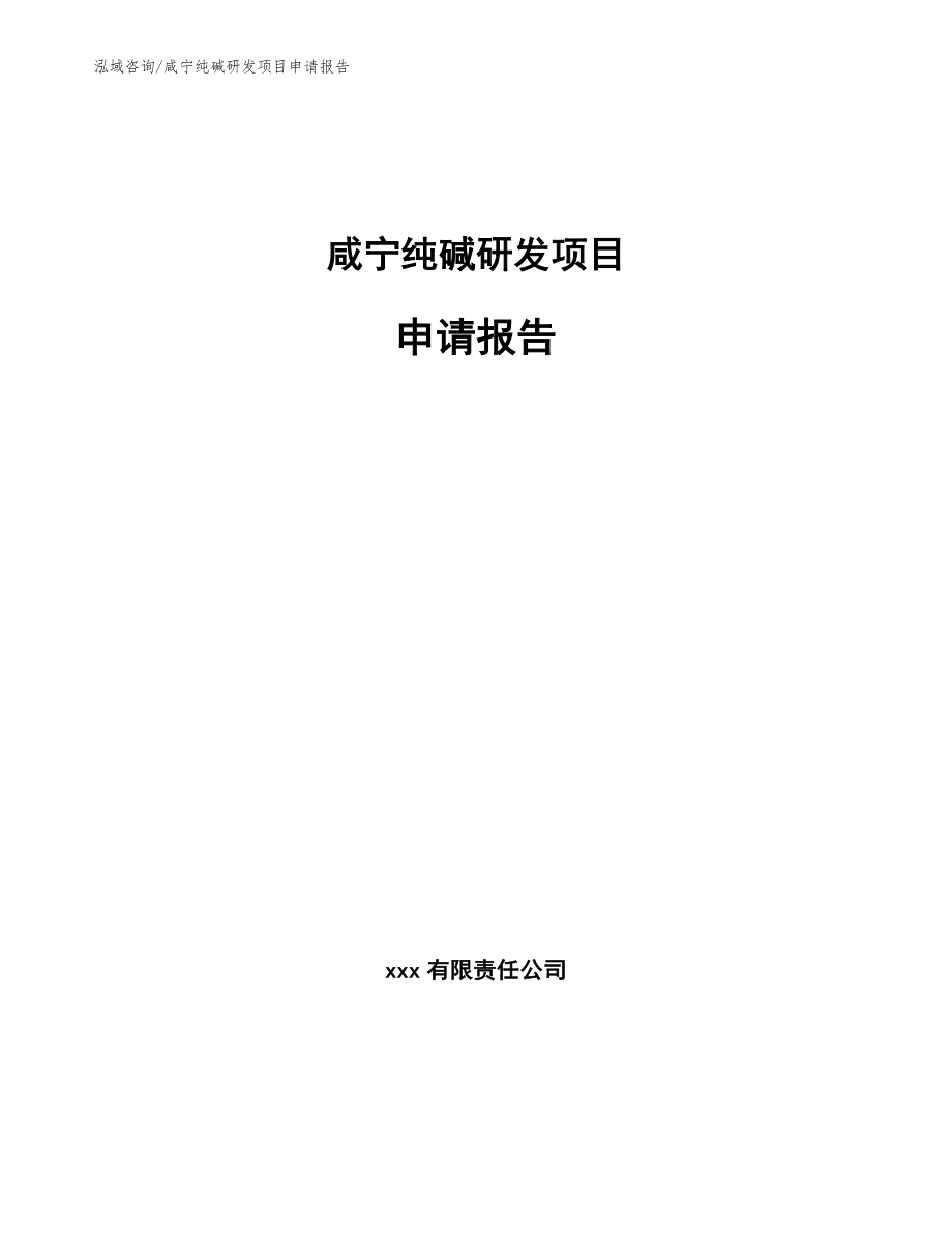 咸宁纯碱研发项目申请报告【参考范文】_第1页