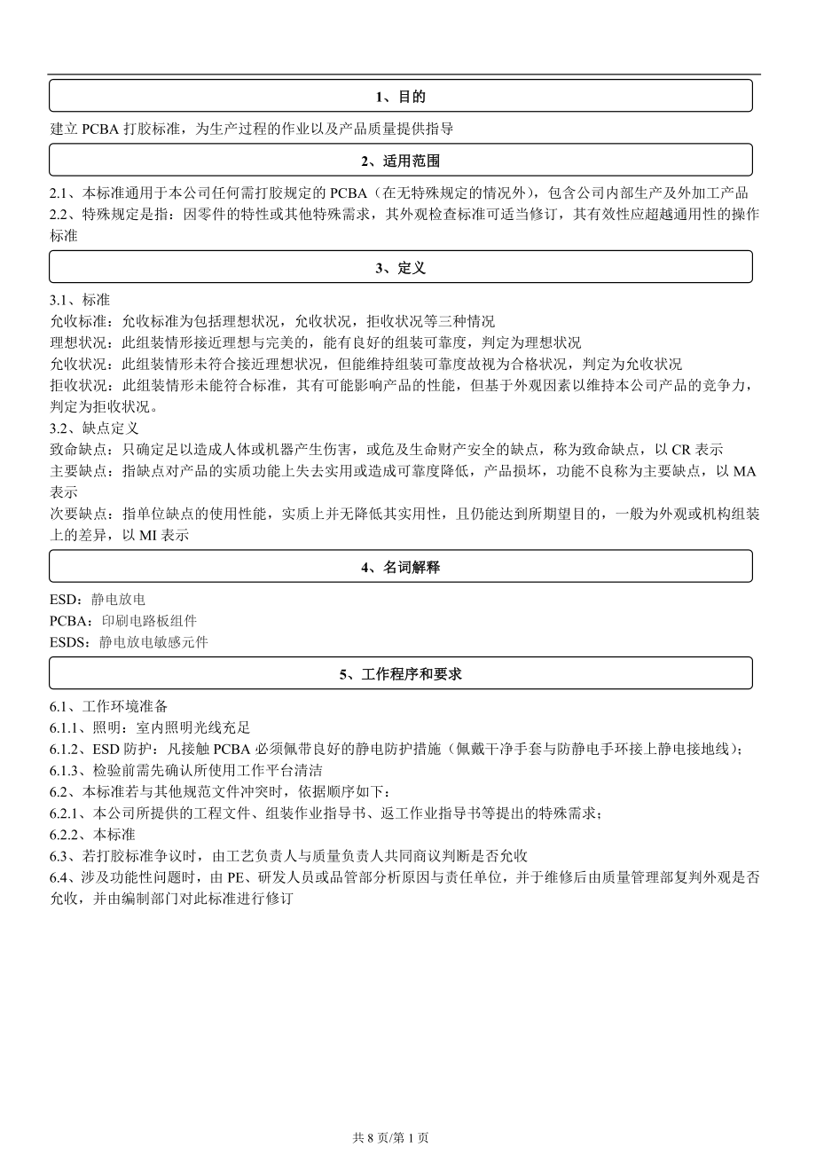 PCBA电子产品元件打固定胶规范_第1页