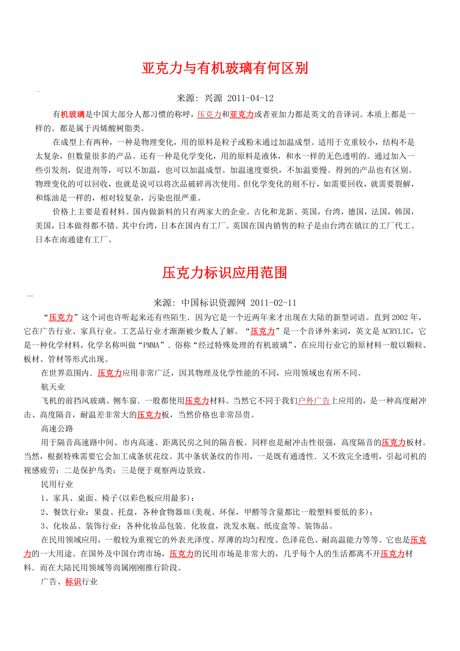 亚克力相关知识_第1页