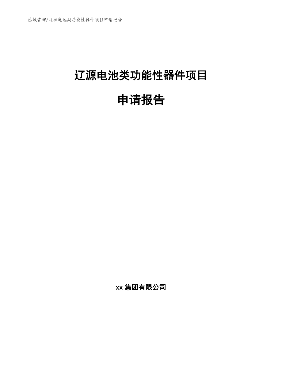 辽源电池类功能性器件项目申请报告_第1页