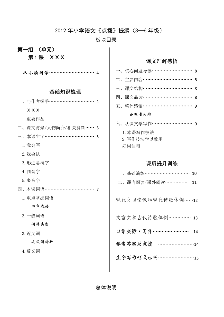 2012小学语文《点拨》提纲(3-6年级)_第1页