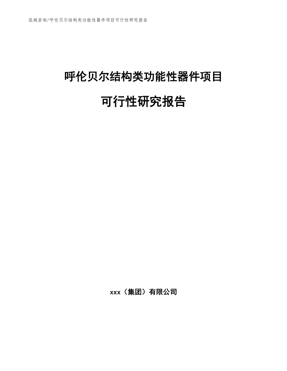 呼伦贝尔结构类功能性器件项目可行性研究报告_参考范文_第1页