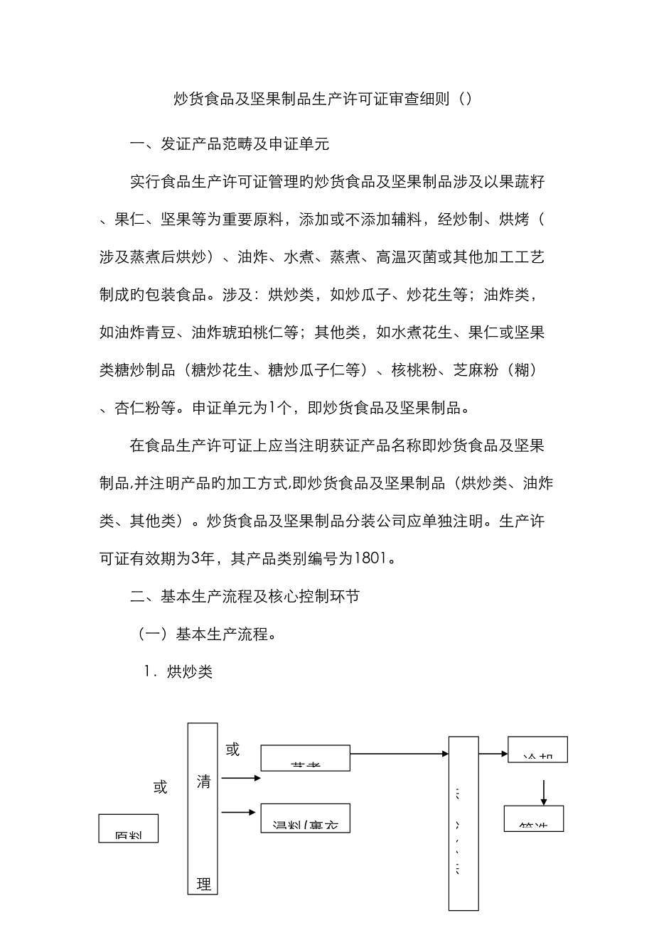 炒货食品及坚果制品生产许可证审查标准细则_第1页