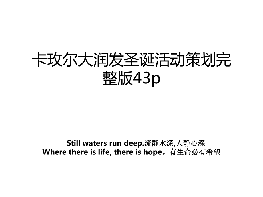 卡玫尔大润发圣诞活动策划完整版43p_第1页
