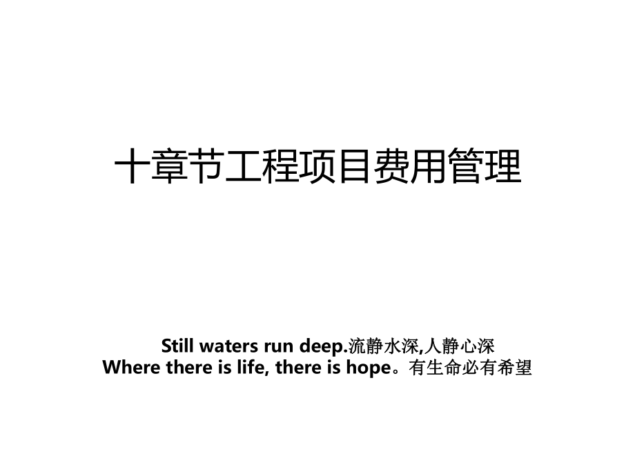 十章节工程项目费用管理_第1页