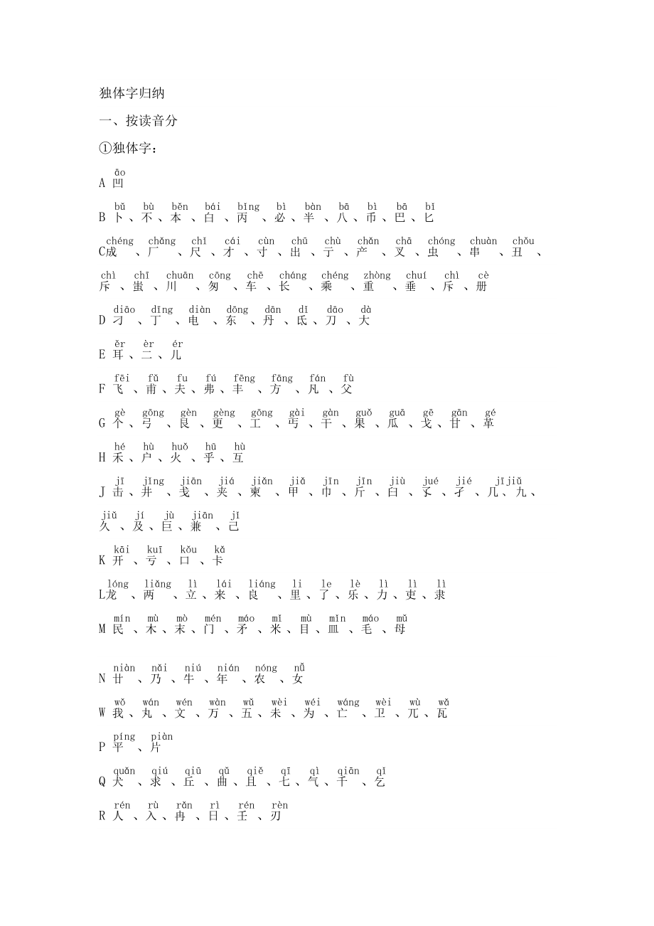 独体字大全(带注音)111_第1页
