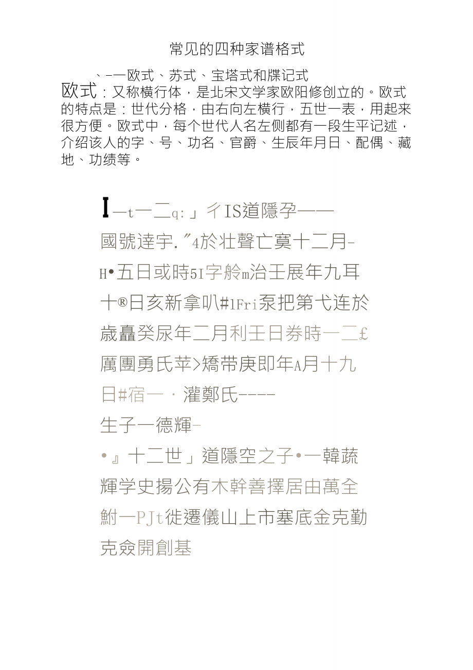 常见的四种家谱格式_第1页